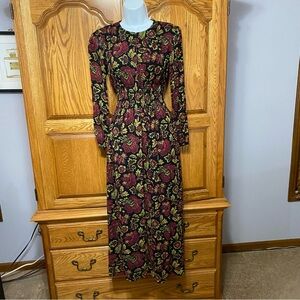 Hill House Floral Maxi Dress - Black and Red